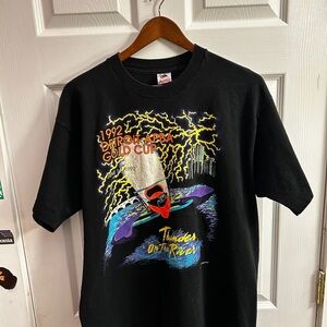Black Graphic T-Shirt - 1992 DETROIT APBA GOLD CUP - THUNDER ON THE RIVER